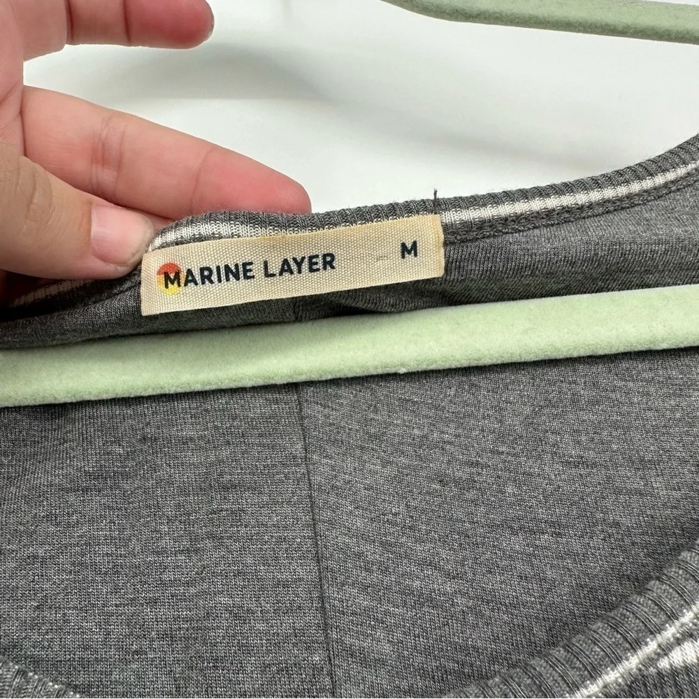 Marine Layer Ribbed Grey Striped Maxi Dress Fall Wardrobe Staple Size medium - Picture 5 of 5